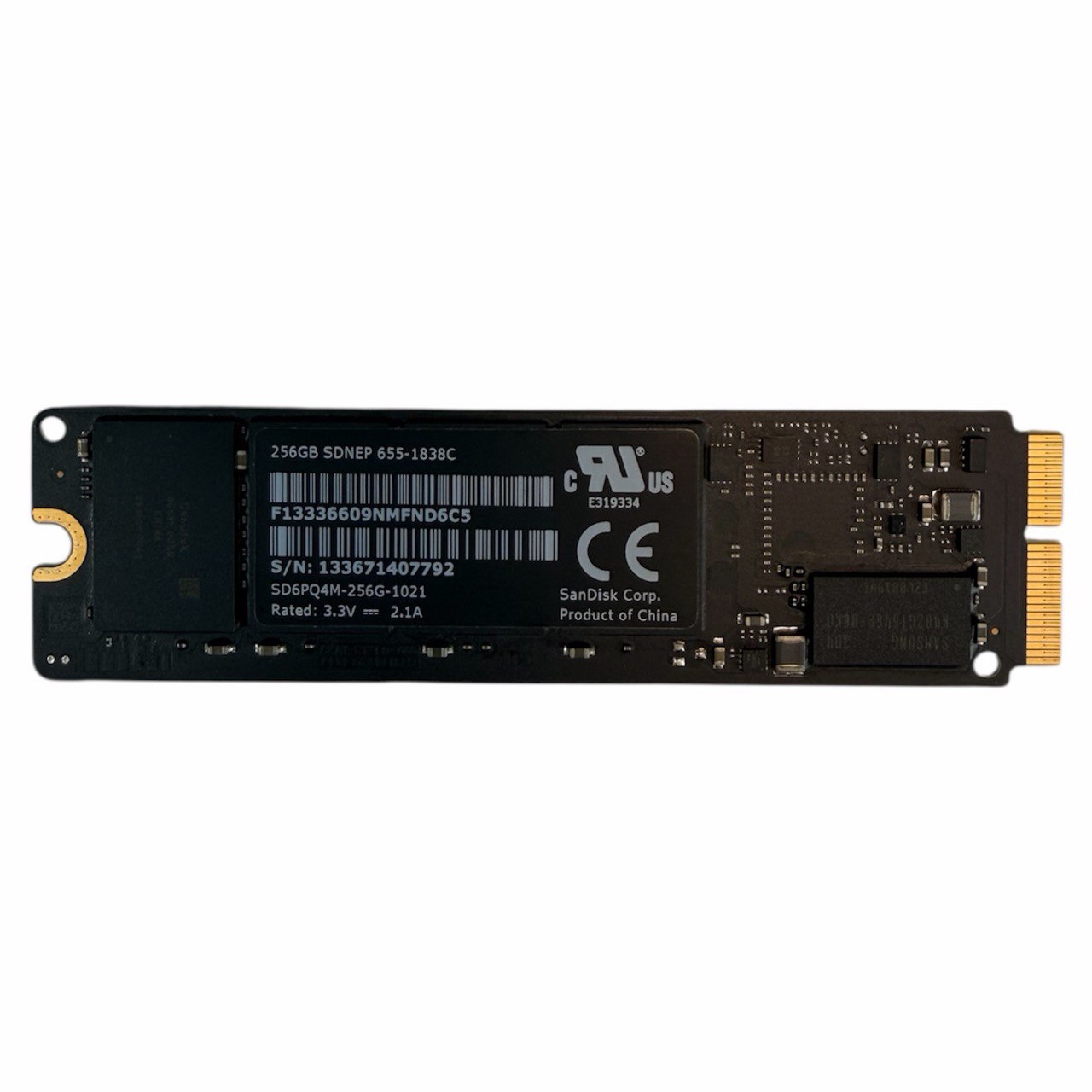 Твердотельный жесткий диск (SSD) 256GB MacBook Air 13" A1465 / A1466 (2013-2017) / Pro 13" A1502 / Pro 15" A1398 / iMac A1418 / A1419 (2015-2017) (Б/У)