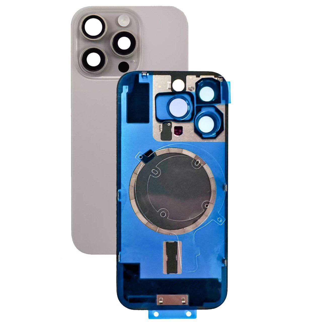 Задняя крышка в сборе с пластиной iPhone 16 Pro (Natural) Premium
